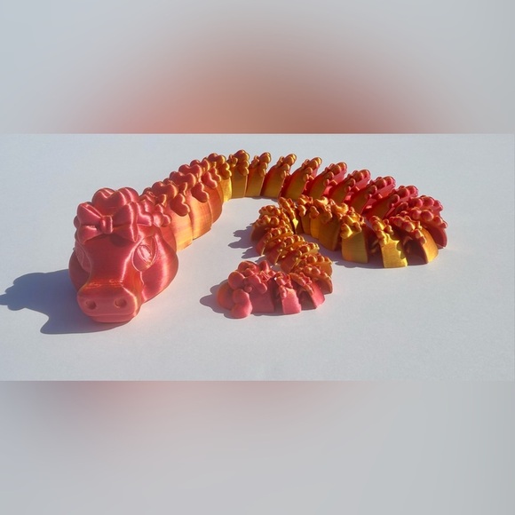 3D-printed "Flexi Diamond Dragon with heart - Picture 7 of 13